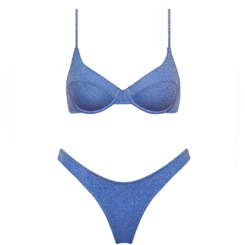 TRIANGL Blue Sparkly Underwire Bikini